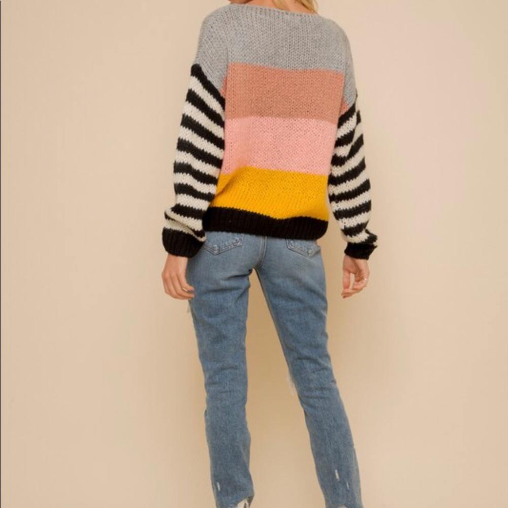 Knit Color block crew neck sweater - Picture 3 of 3